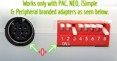 for adapters with 8-pin connector and dip switches
