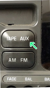 Tape player with aux button