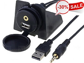 NC Shipping Car Dash Mount Installation USB/Aux 3RCA Accessory Extension Cable