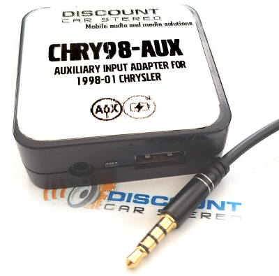 CHRY98-AUX Aux. input, Charging and TRRS support for 1998-01 Chrysler radios with  CD-C button