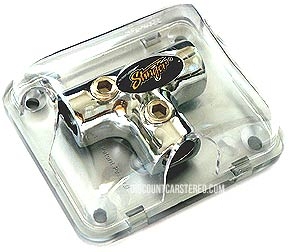 Stinger SPD511 3-way 4-gauge T-Style Distribution block (Platinum)