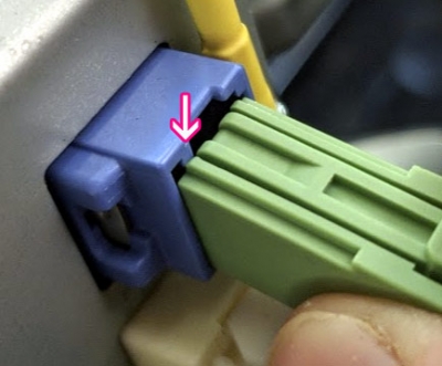 shave tab to fit blue connector